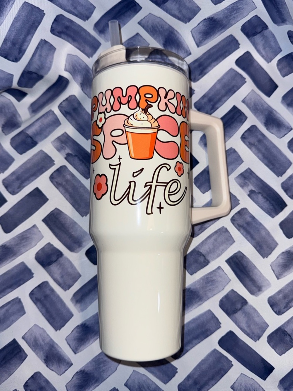 White "Pumpkin Spice Life" Travel Mug - Seasonal Design